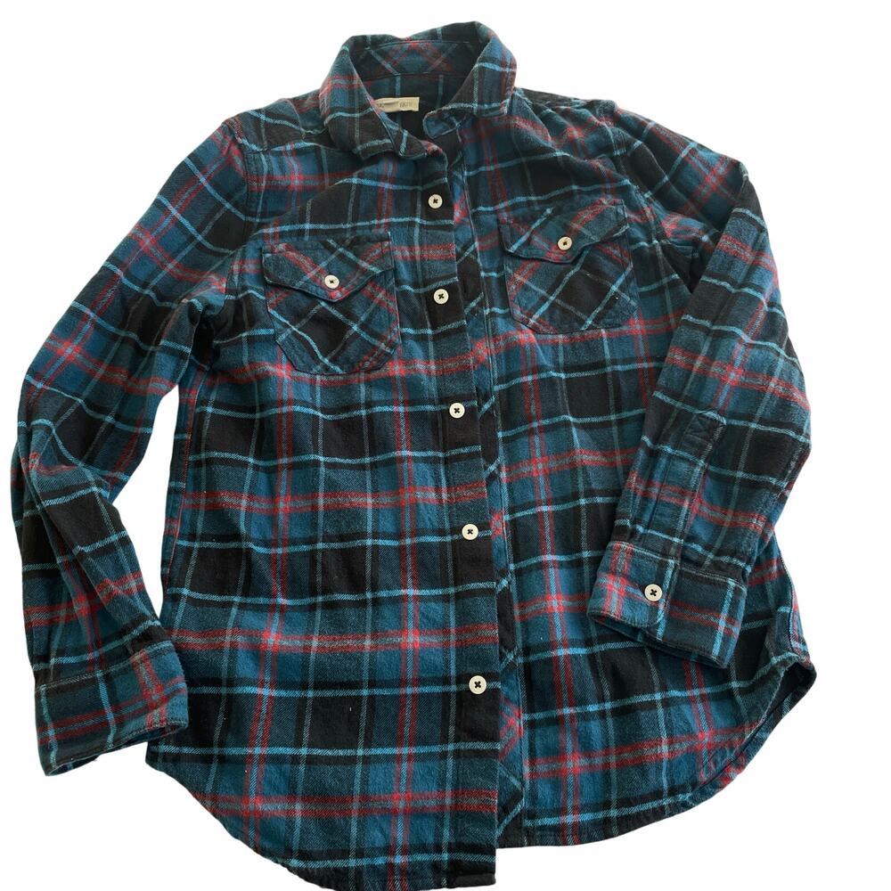 Tucker + Tate Blue Plaid Flannel Shirt - Size 10/12